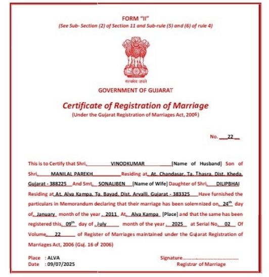 Gujarat Marriage Certificate Advocate Sanjay